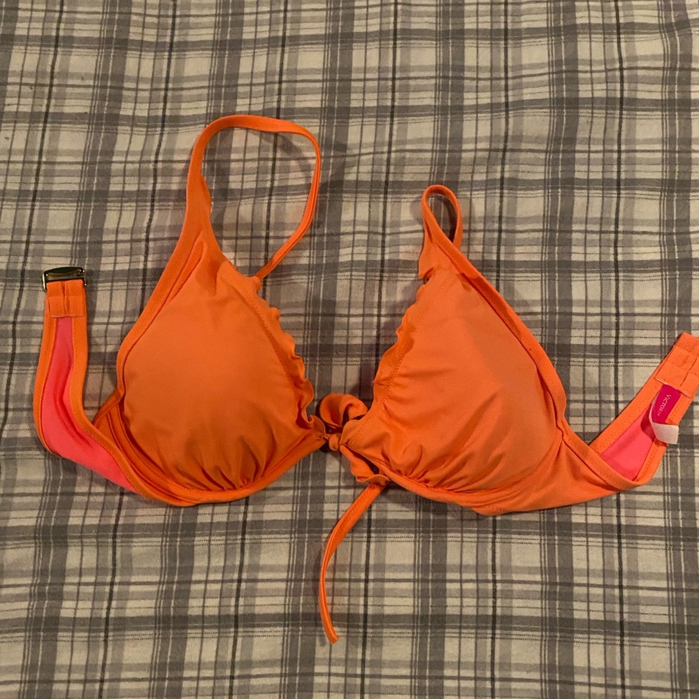 Victoria’s Secret Orange Ruffle Bikini Top - Size 34D
